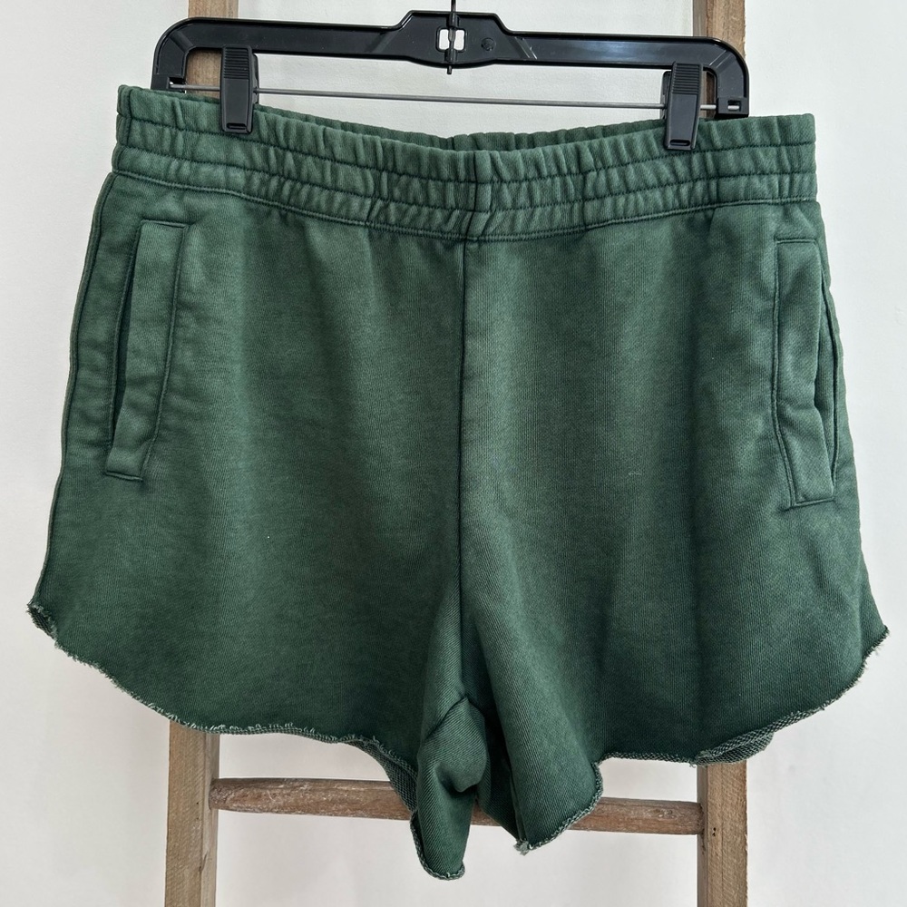 Aerie Forest Green Athletic Sweat Shorts High Waisted with Pockets